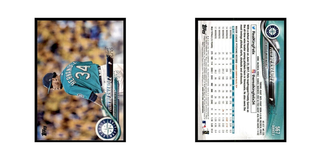 Felix Hernandez 2018 Topps #567 Seattle Mariners Baseball Card NM