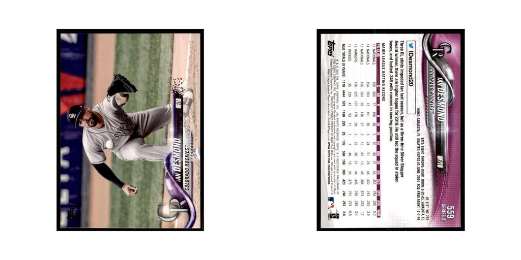 Ian Desmond 2018 Topps #559 Colorado Rockies Baseball Card NM