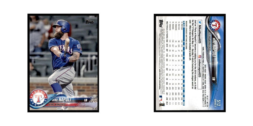 Mike Napoli 2018 Topps #512 Texas Rangers Baseball Card NM