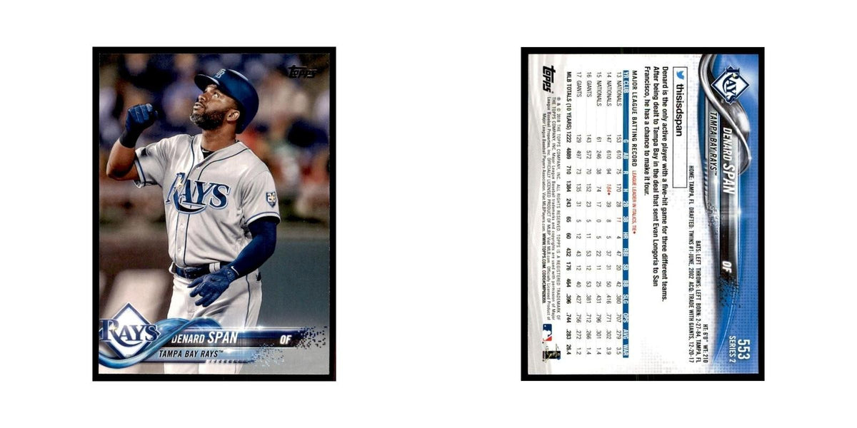 Denard Span 2018 Topps #553 Tampa Bay Rays Baseball Card NM