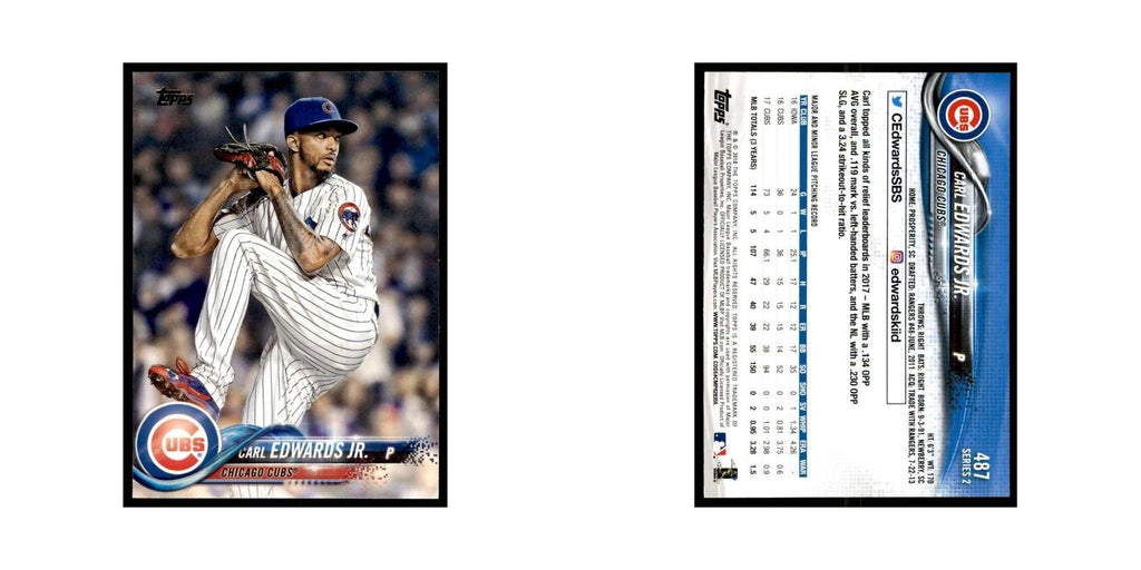 Carl Edwards Jr. 2018 Topps #487 Chicago Cubs Baseball Card NM