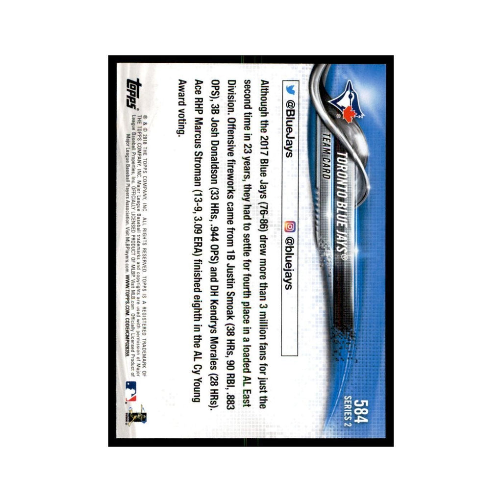 Toronto Blue Jays 2018 Topps #584 Toronto Blue Jays Baseball Card NM