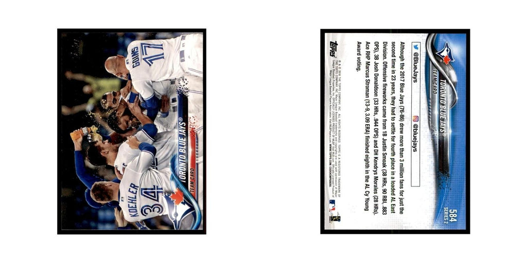 Toronto Blue Jays 2018 Topps #584 Toronto Blue Jays Baseball Card NM