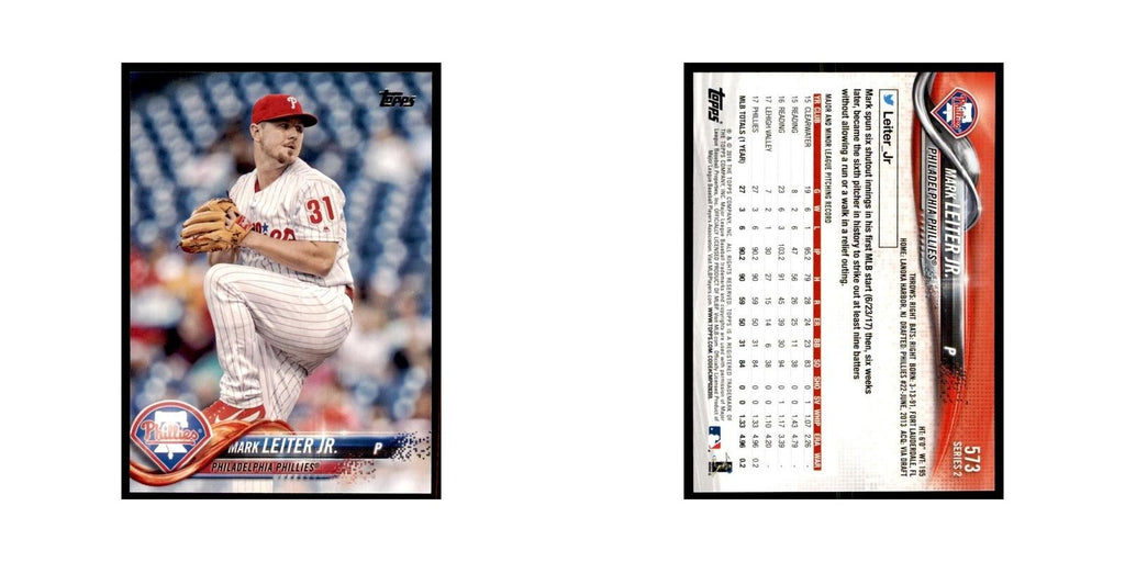Mark Leiter Jr. 2018 Topps #573 Philadelphia Phillies Baseball Card NM