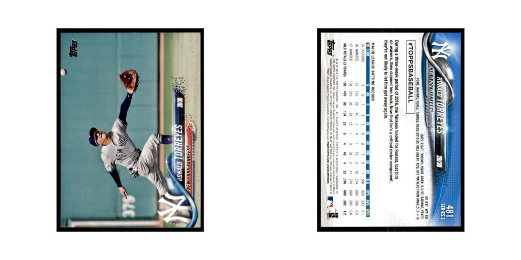 Ronald Torreyes 2018 Topps #481 New York Yankees Baseball Card NM