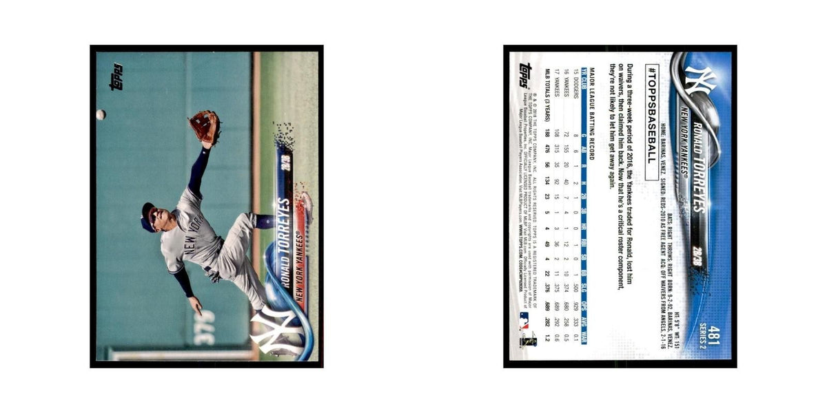 Ronald Torreyes 2018 Topps #481 New York Yankees Baseball Card NM