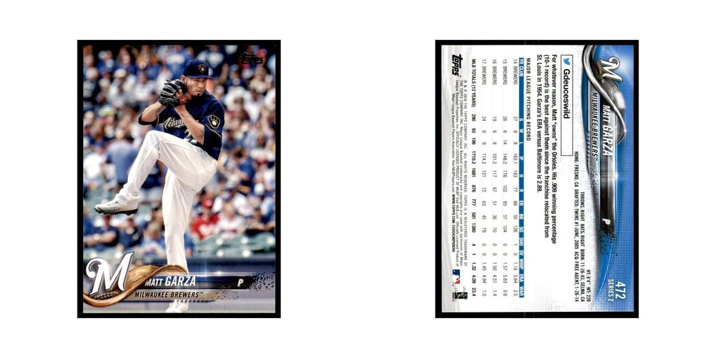 Matt Garza 2018 Topps #472 Milwaukee Brewers Baseball Card NM