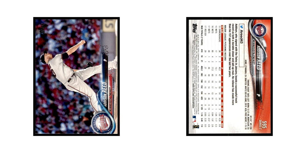 Addison Reed 2018 Topps #595 Minnesota Twins Baseball Card NM