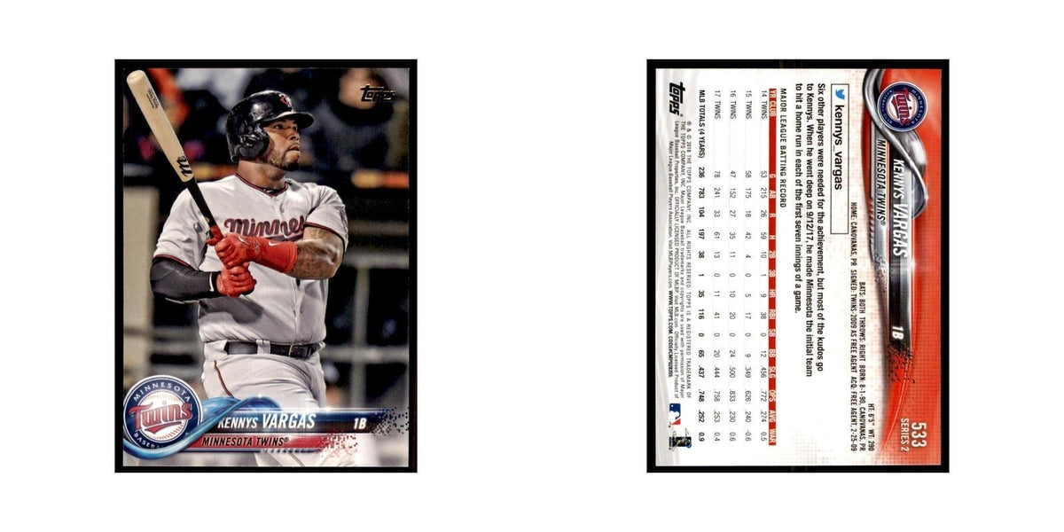 Kennys Vargas 2018 Topps #533 Minnesota Twins Baseball Card NM