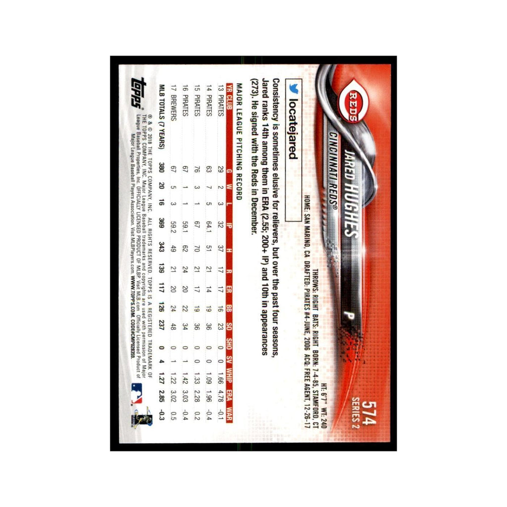 Jared Hughes 2018 Topps #574 Cincinnati Reds Baseball Card NM