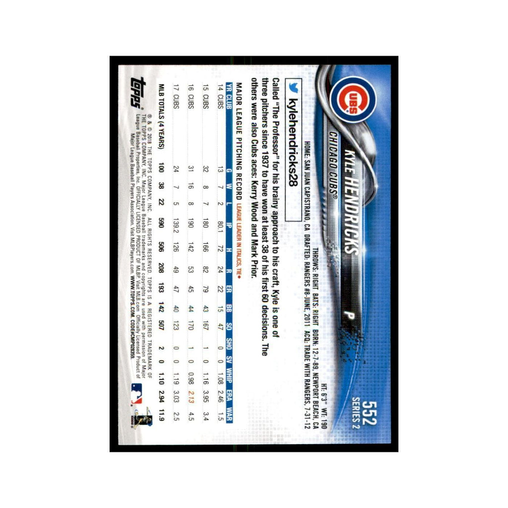 Kyle Hendricks 2018 Topps #552 Chicago Cubs Baseball Card NM