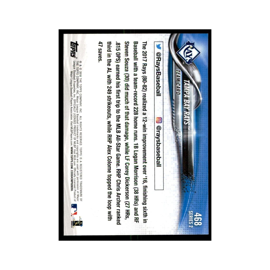 Tampa Bay Rays 2018 Topps #468 Tampa Bay Rays Baseball Card NM