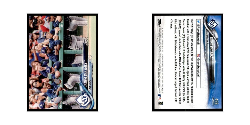 Tampa Bay Rays 2018 Topps #468 Tampa Bay Rays Baseball Card NM