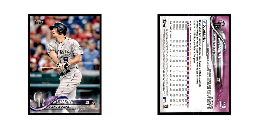 DJ LeMahieu 2018 Topps #449 Colorado Rockies Baseball Card NM