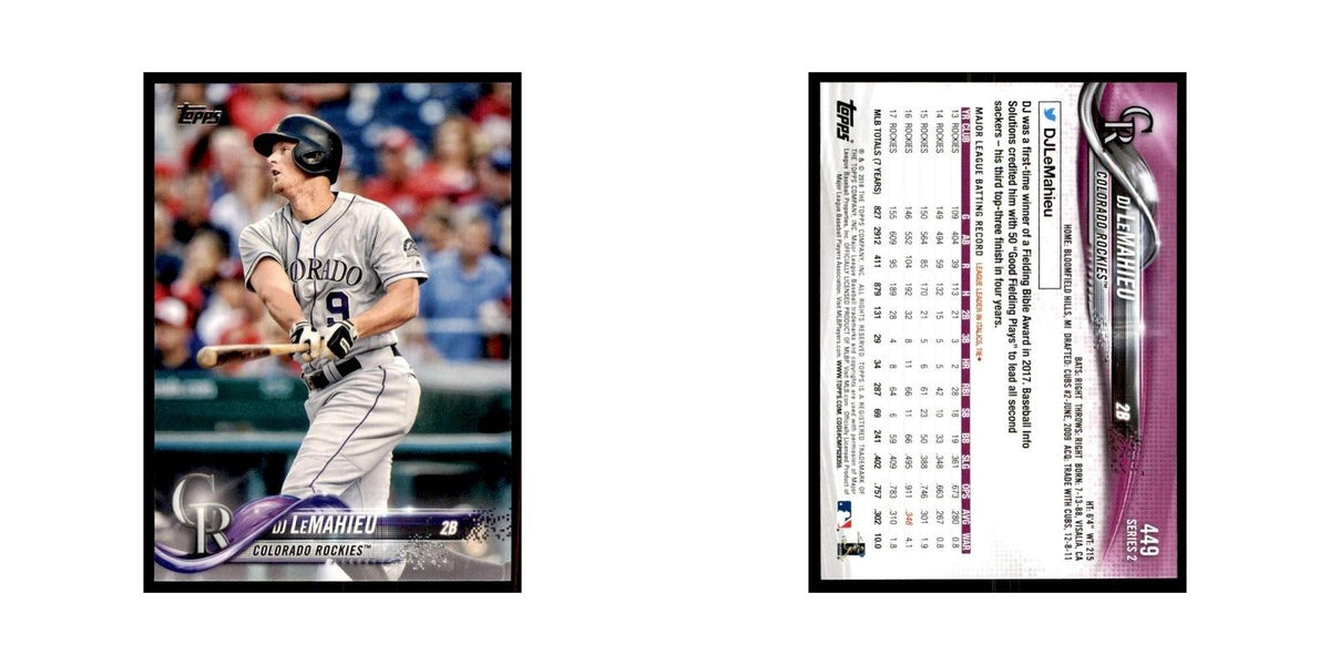 DJ LeMahieu 2018 Topps #449 Colorado Rockies Baseball Card NM