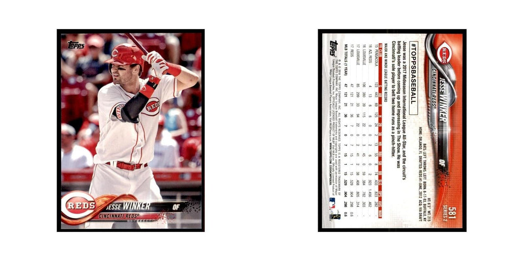 Jesse Winker 2018 Topps #581 Cincinnati Reds Baseball Card NM