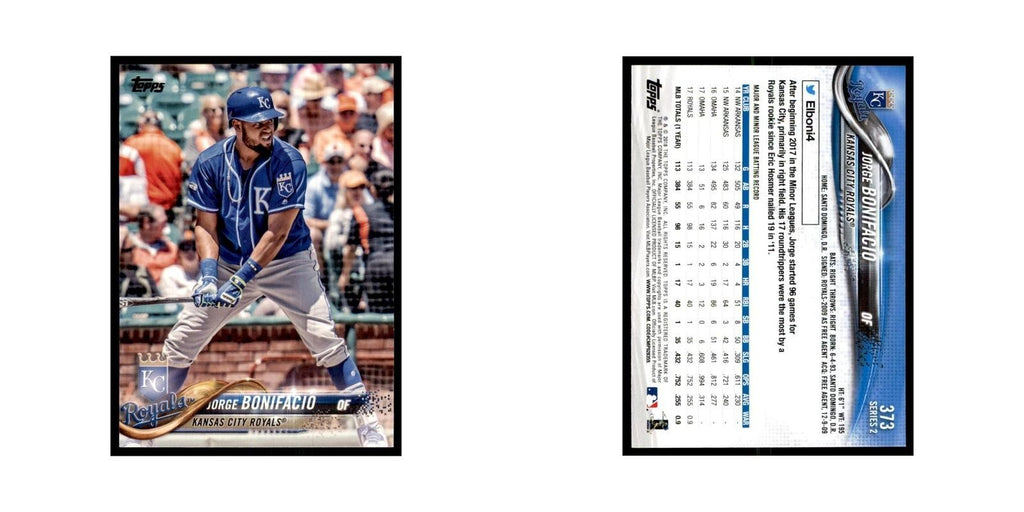 Jorge Bonifacio 2018 Topps #373 Kansas City Royals Baseball Card NM