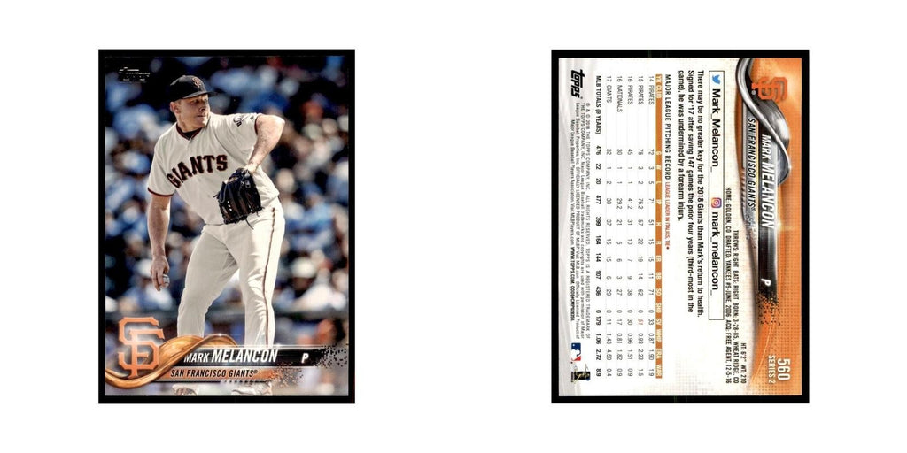 Mark Melancon 2018 Topps #560 San Francisco Giants Baseball Card NM