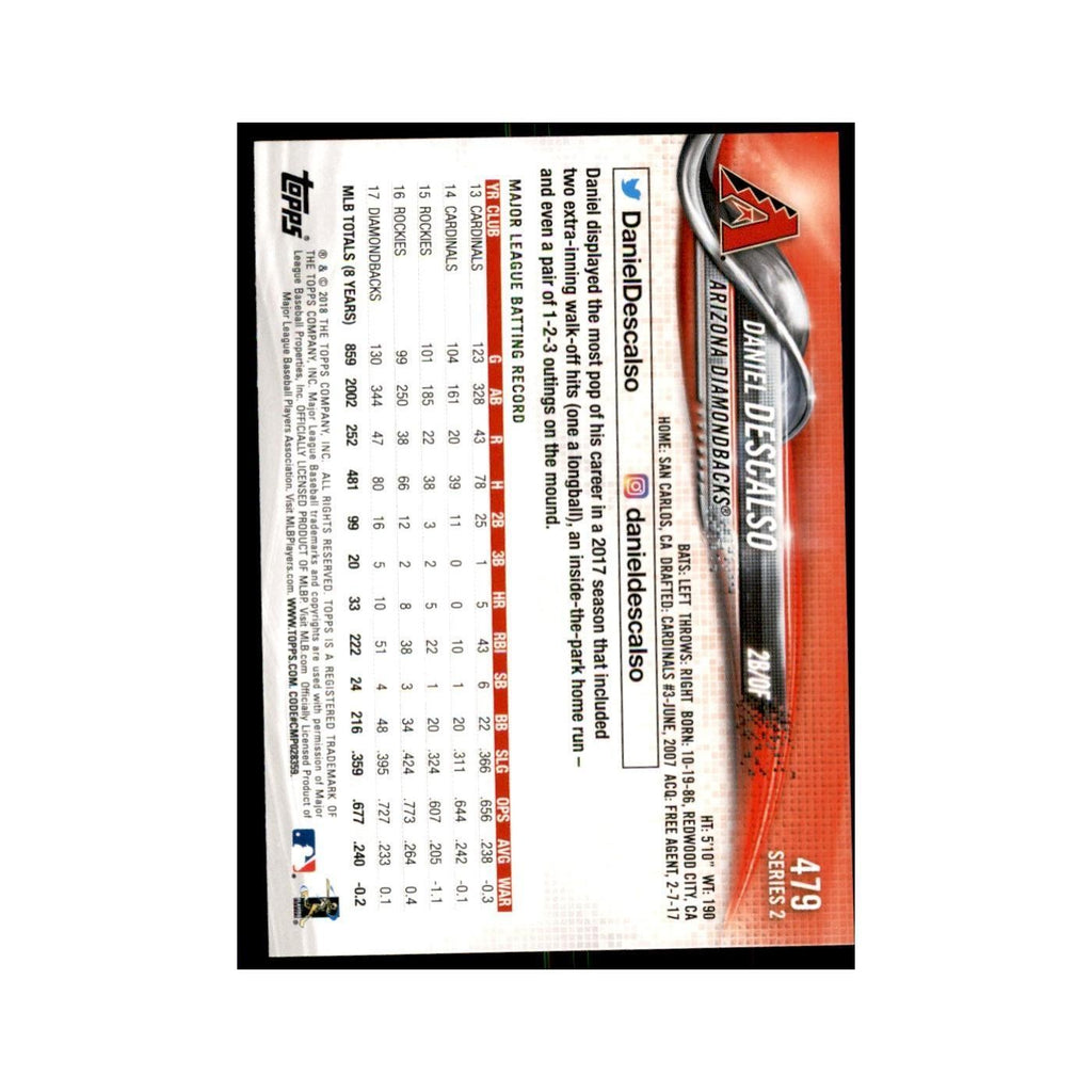 Daniel Descalso 2018 Topps #479 Arizona Diamondbacks Baseball Card NM