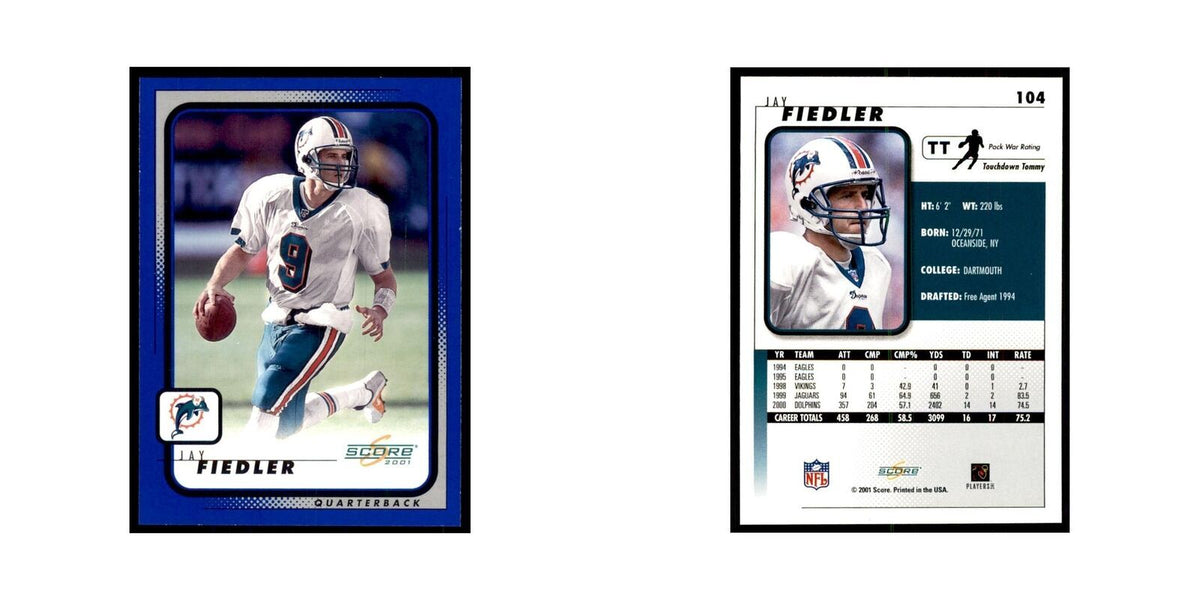 Jay Fiedler 2001 Score #104 Football Cards Football Card NM