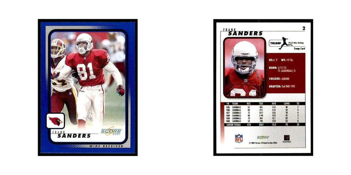 Frank Sanders 2001 Score #2 Football Cards Football Card NM