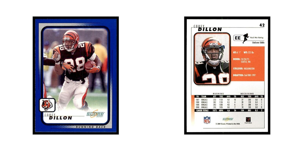 Corey Dillon 2001 Score #42 Football Cards Football Card NM