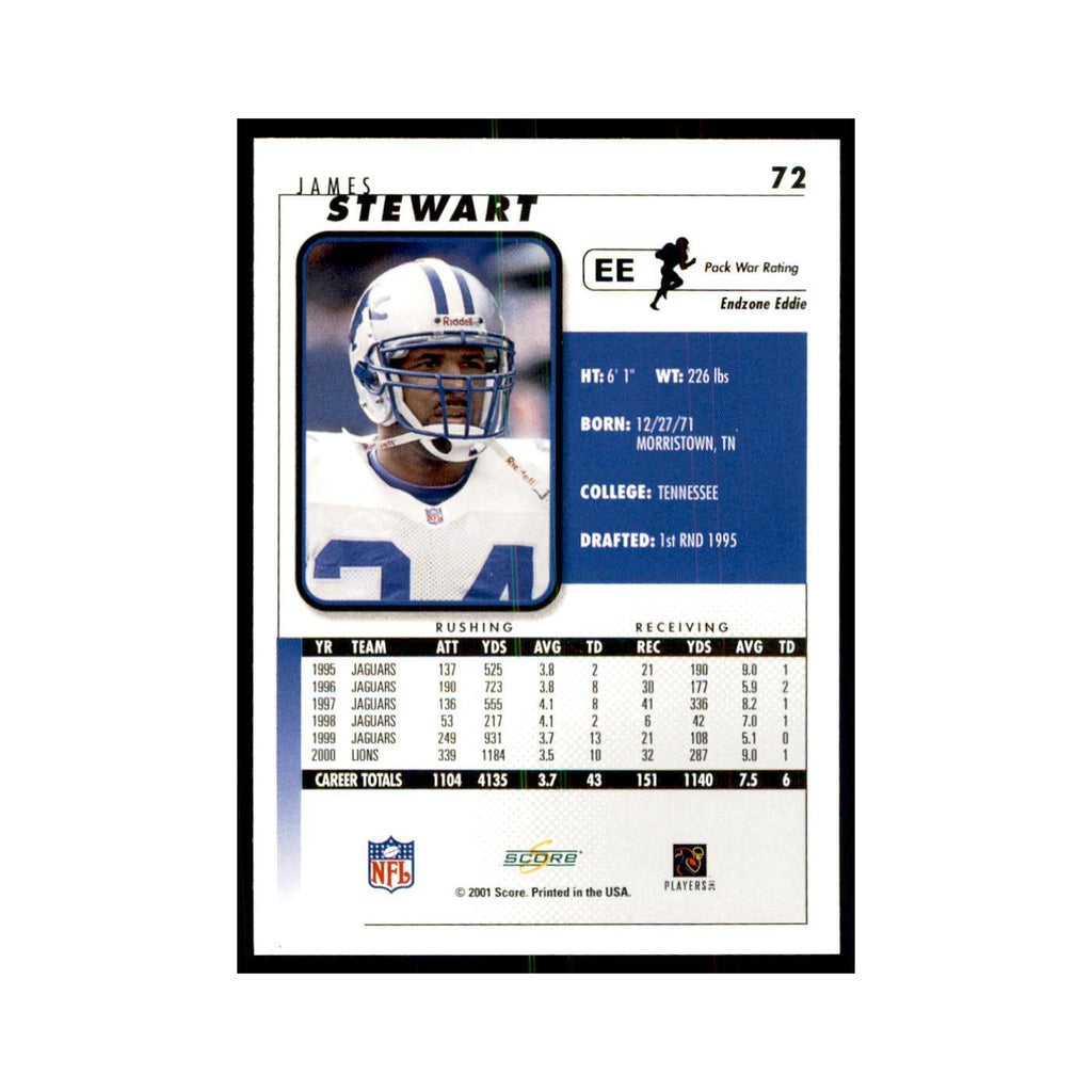 James Stewart 2001 Score #72 Football Cards Football Card NM