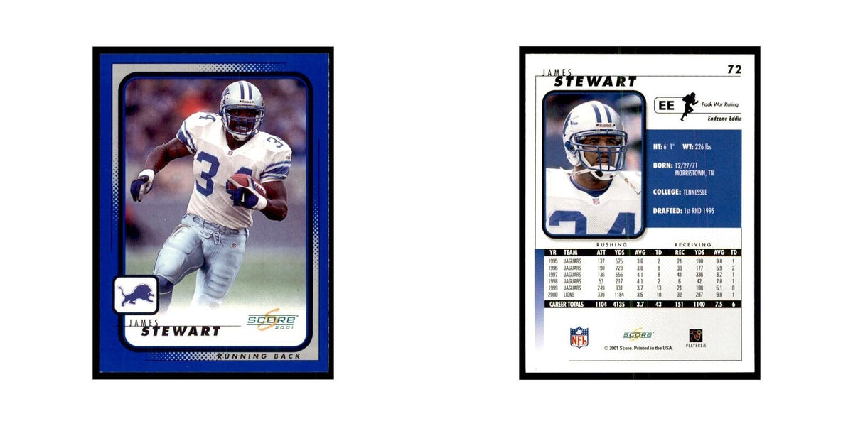 James Stewart 2001 Score #72 Football Cards Football Card NM