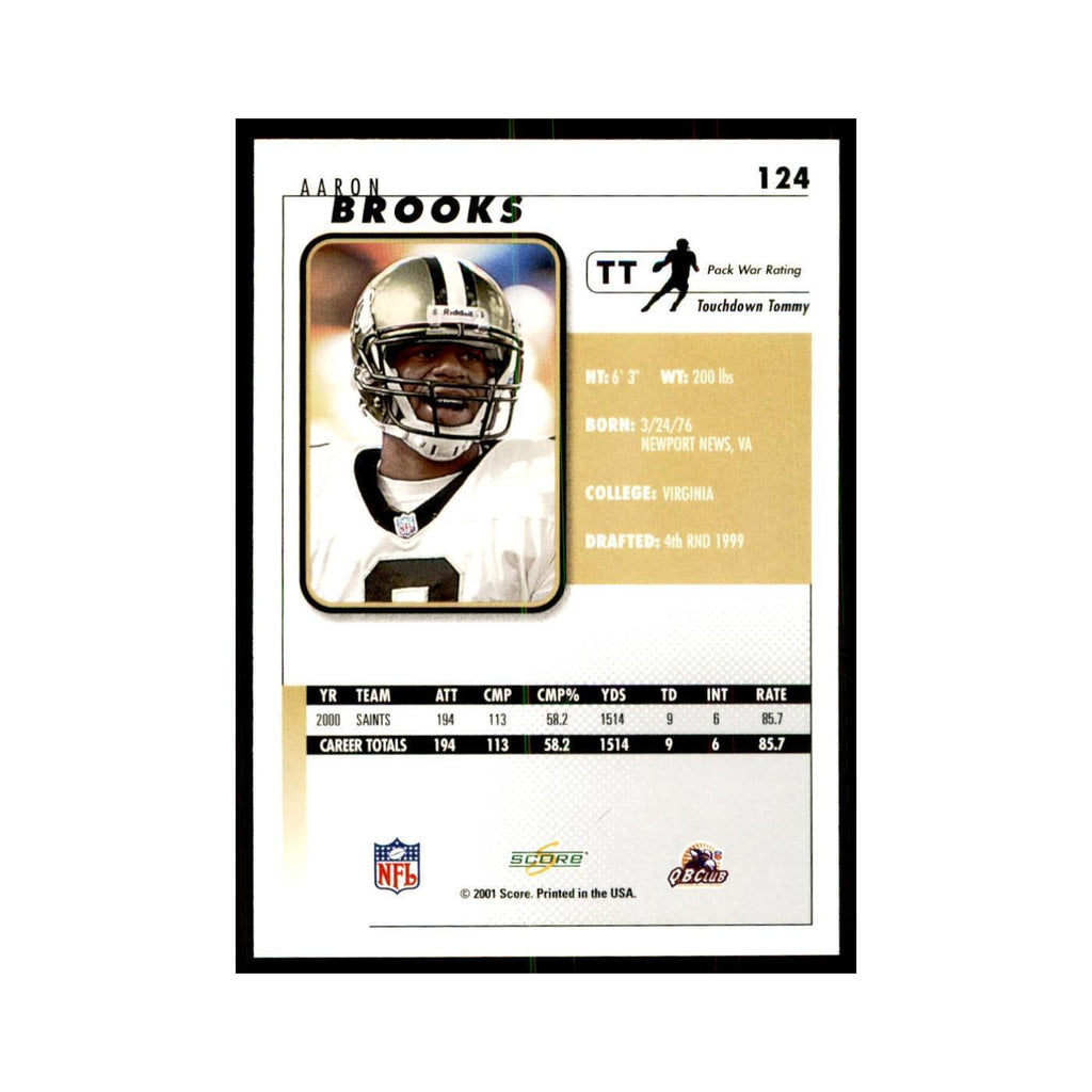 Aaron Brooks 2001 Score #124 Football Cards Football Card NM