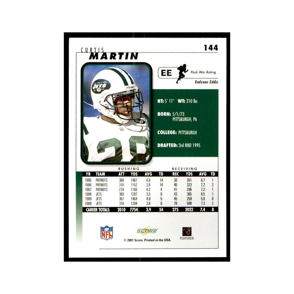 Curtis Martin 2001 Score #144 Football Card NM