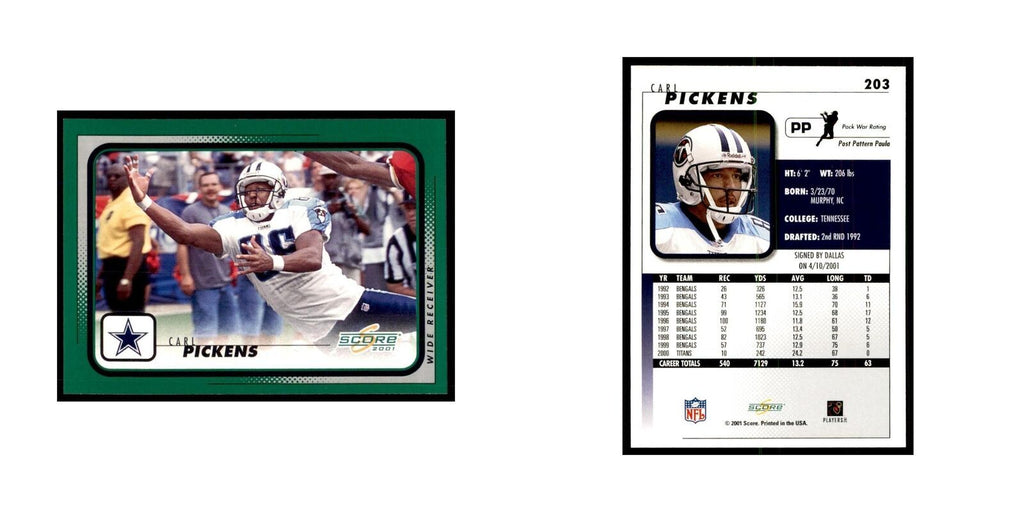 Carl Pickens 2001 Score #203 Football Cards Football Card NM