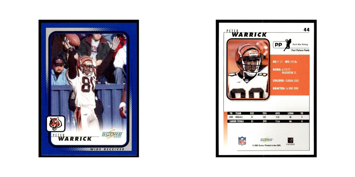 Peter Warrick 2001 Score #44 Football Cards Football Card NM