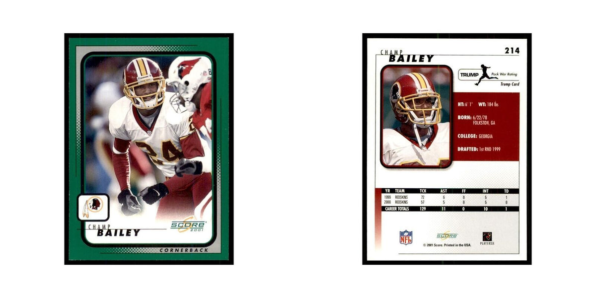 Champ Bailey 2001 Score #214 Football Cards Football Card NM