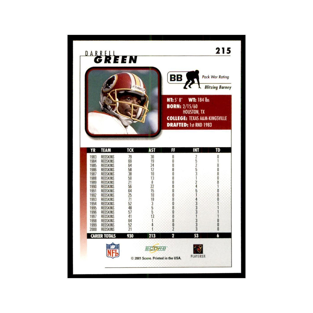 Darrell Green 2001 Score #215 Football Cards Football Card NM