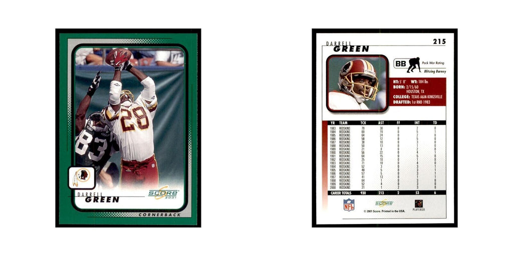 Darrell Green 2001 Score #215 Football Cards Football Card NM