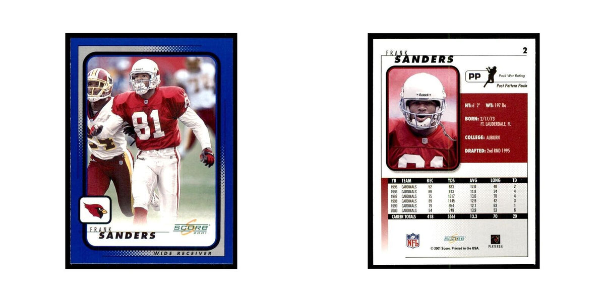 Frank Sanders 2001 Score #2 Football Card NM