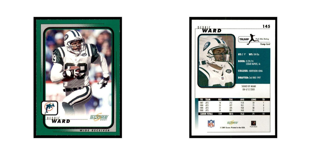 Dedric Ward 2001 Score #145 Football Cards Football Card NM