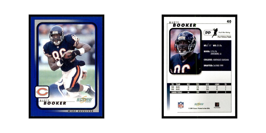Marty Booker 2001 Score #40 Football Cards Football Card NM