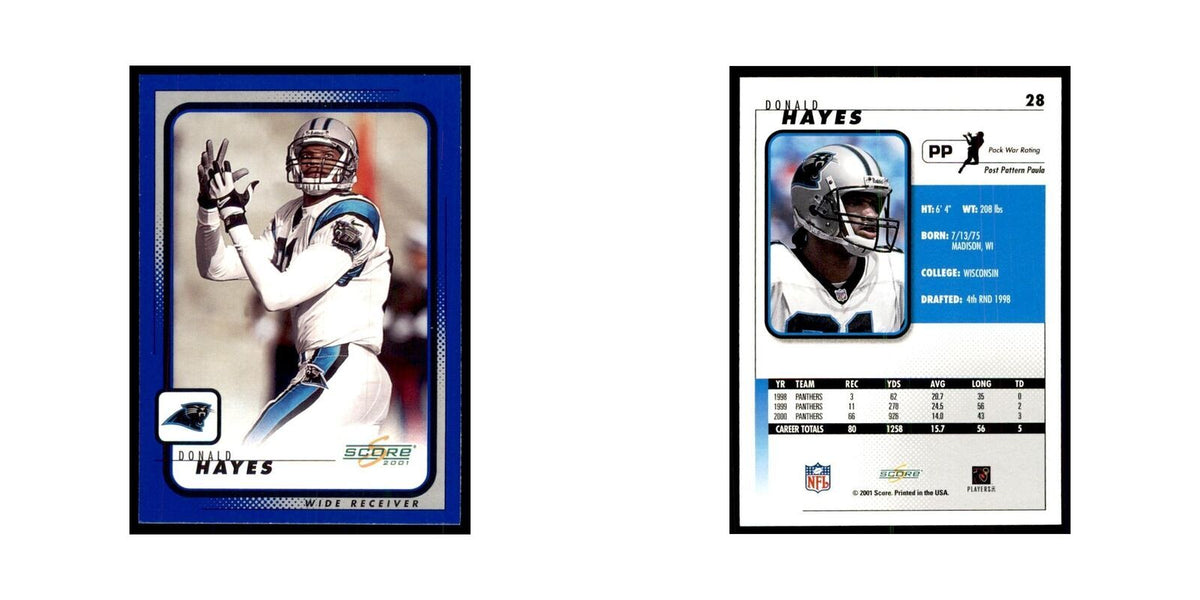 Donald Hayes 2001 Score #28 Football Card NM
