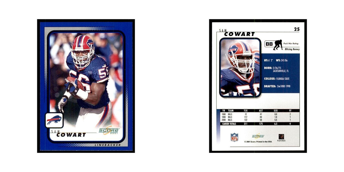 Sam Cowart 2001 Score #25 Football Cards Football Card NM