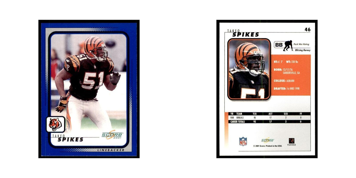 Takeo Spikes 2001 Score #46 Football Cards Football Card NM