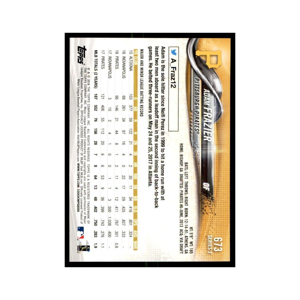 Adam Frazier 2018 Topps #673 Pittsburgh Pirates Baseball Card NM