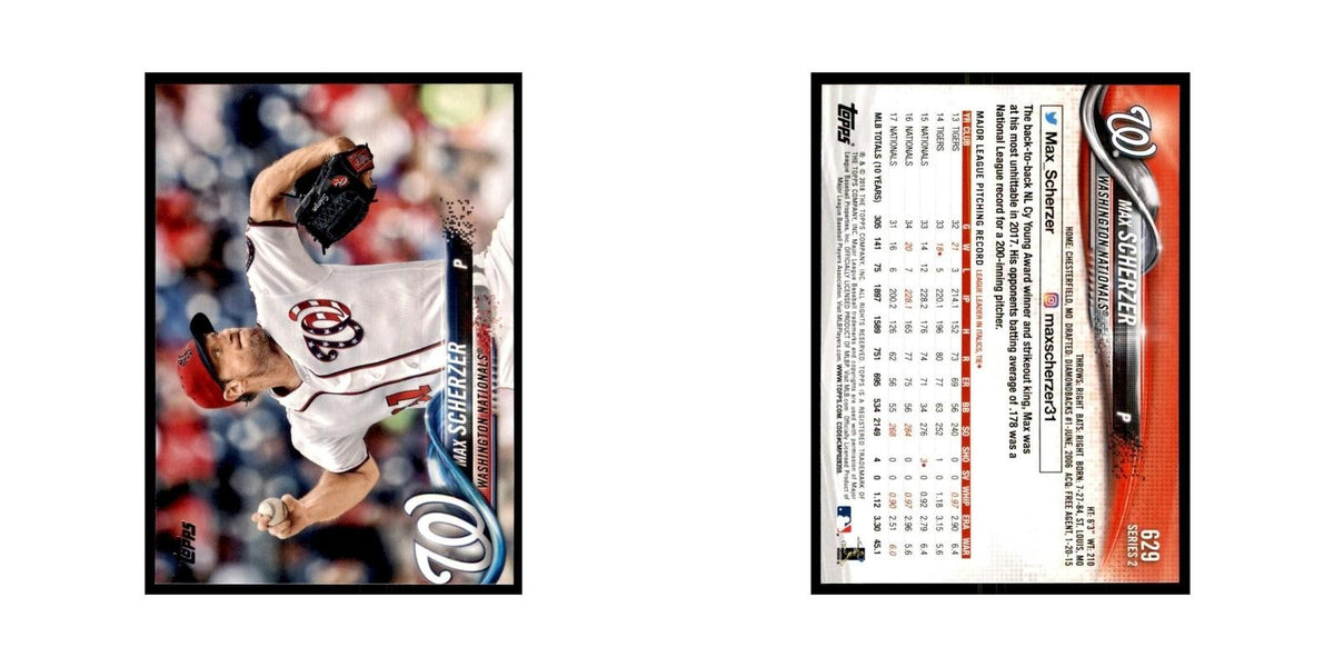 Max Scherzer 2018 Topps #629 Washington Nationals Baseball Card NM