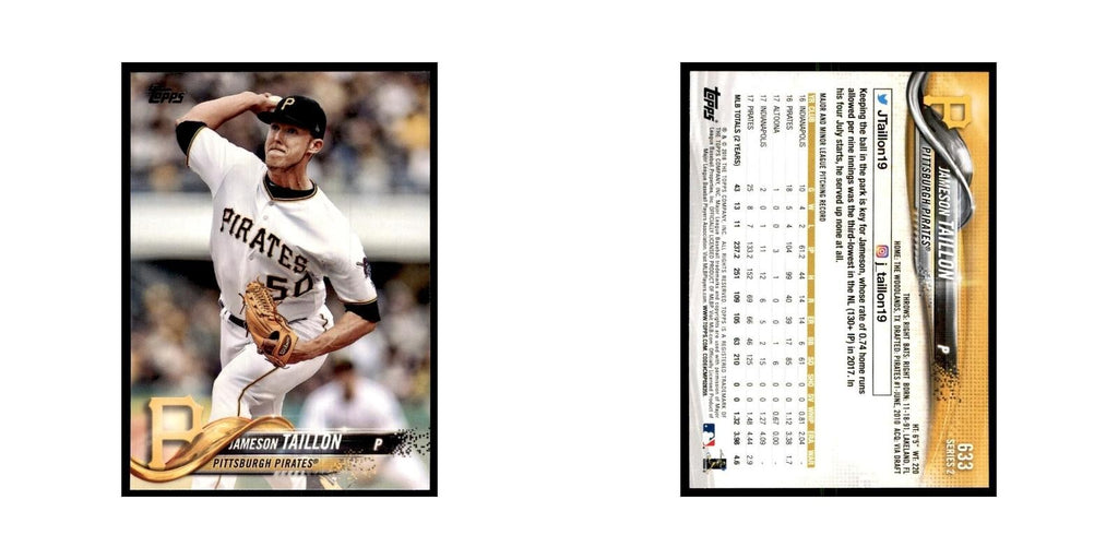 Jameson Taillon 2018 Topps #633 Pittsburgh Pirates Baseball Card NM