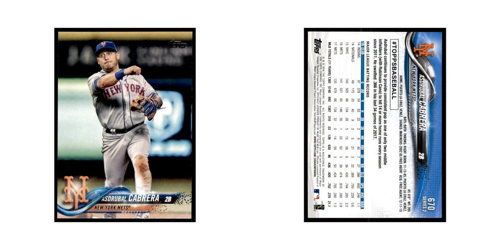 Asdrubal Cabrera 2018 Topps #670 New York Mets Baseball Card NM