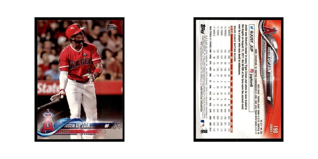 Justin Upton 2018 Topps #190 Los Angeles Angels Baseball Card NM