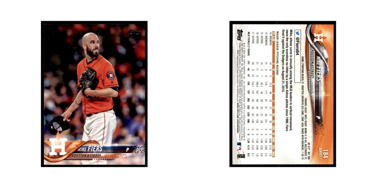 Mike Fiers 2018 Topps #184 Houston Astros Baseball Card NM