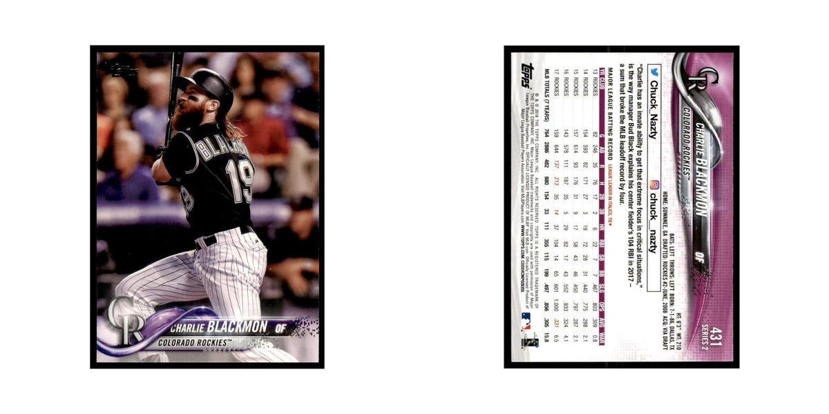 Charlie Blackmon 2018 Topps #431 Colorado Rockies Baseball Card NM