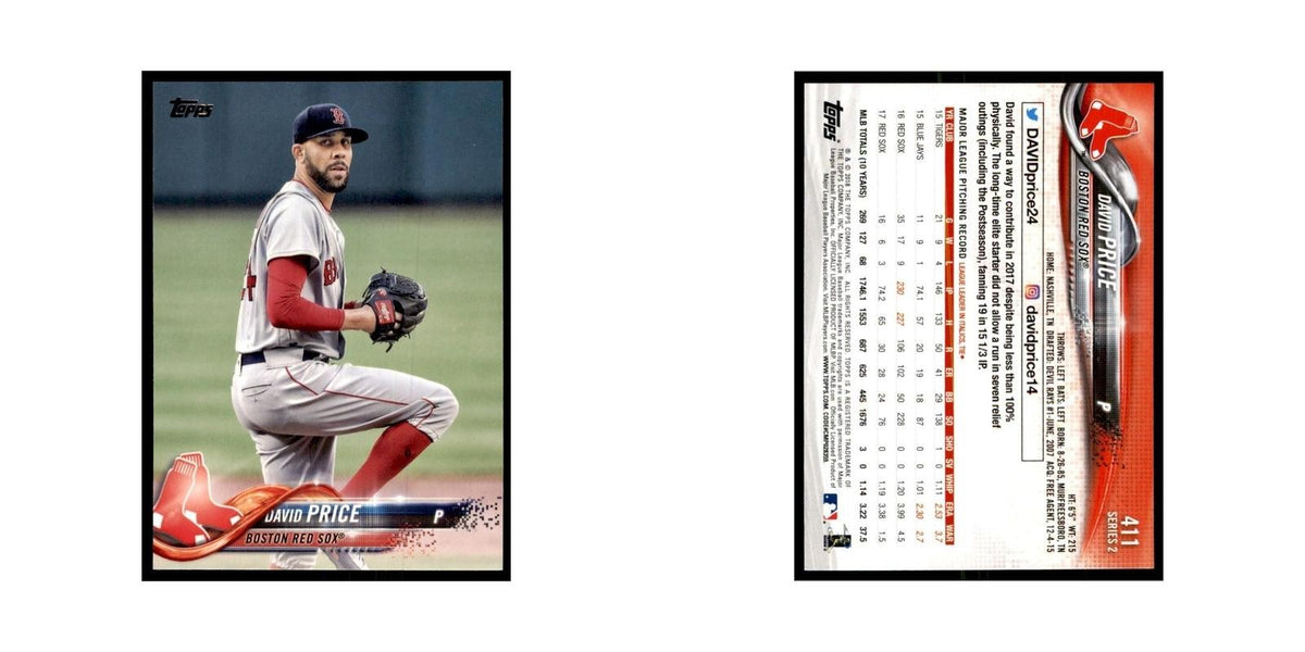 David Price 2018 Topps #411 Boston Red Sox Baseball Card NM