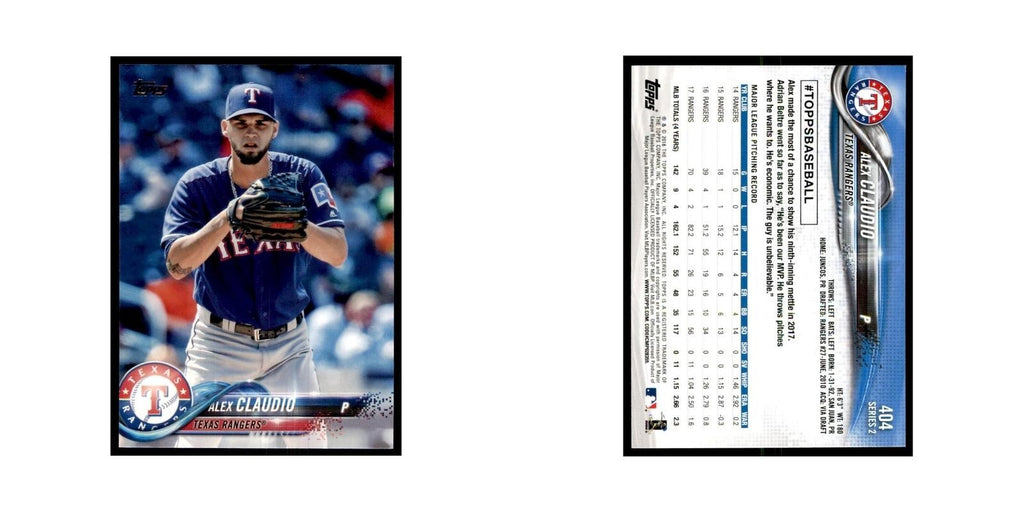 Alex Claudio 2018 Topps #404 Texas Rangers Baseball Card NM